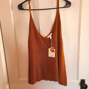Burnt orange/sienna knit crop tank top